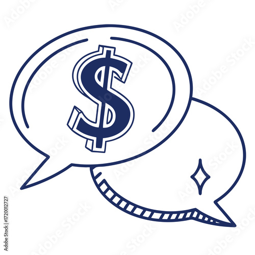 Dollar sign in speech bubble