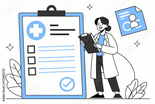 Healthcare Chart Vector with Patient ID Illustration