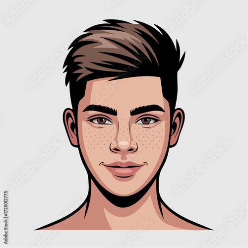 confident smirk – fine-point pen teen portrait for inclusive greeting cards & gift wrap