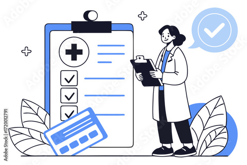 Doctor and Medical Form Vector for Healthcare Poster