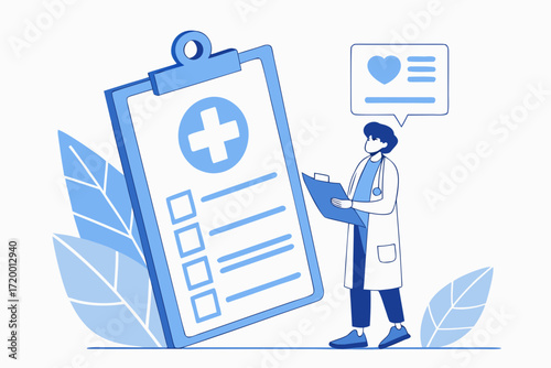 Medical Dashboard Vector Illustration with Doctor
