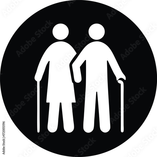 Elderly care vector icon.