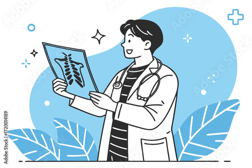 Clinical Imaging Vector Illustration with Flat Style