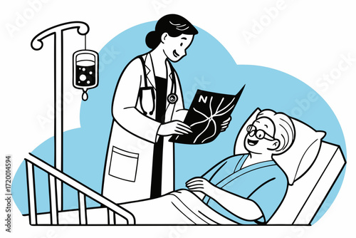 Doctor Explaining Diagnosis Vector for Infographic