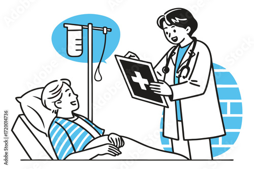 Flat Style Medical Examination Vector Illustration