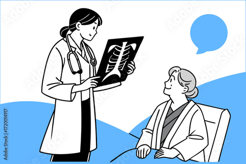 Doctor and Senior Patient Vector for Clinic Use