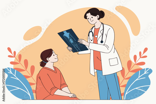 Medical Professional Vector Reviewing Radiology Film