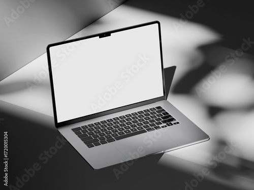 Картината върху платно Simple laptop screen mockup for showcasing a clean website design concept