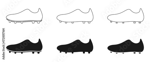 simple football shoes icon set vector illustration isolated on white background.