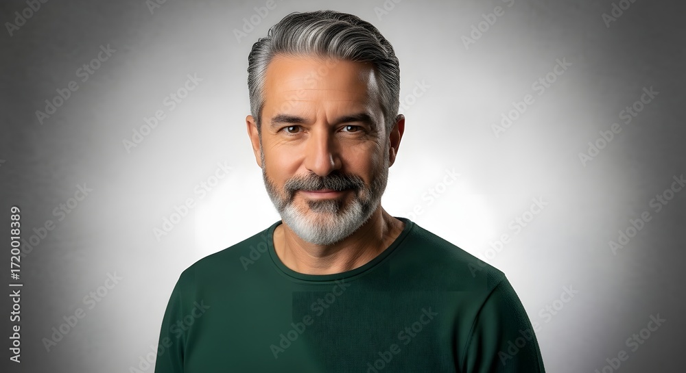 Obraz premium Smiling Middle-Aged Man with Whiskers