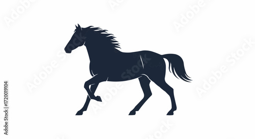 Elegant Silhouette of a Horse in Motion A Vector Graphic for Design Projects