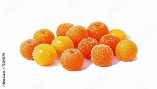 Jeweled Drops Fruit jelly balls isolated watercolor vector illustration svg
