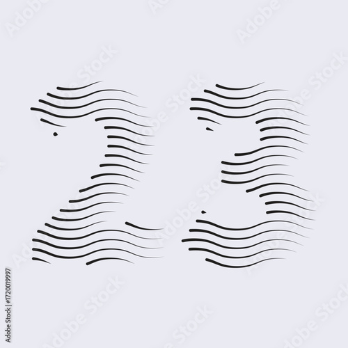 23 Number Lines Logo Icon vector and Illustration