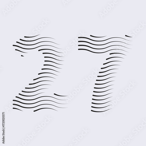 27 Number Lines Logo Icon vector and Illustration