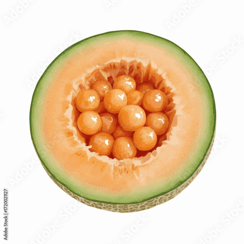 Summer Melon Cantaloupe isolated watercolor vector illustration svg