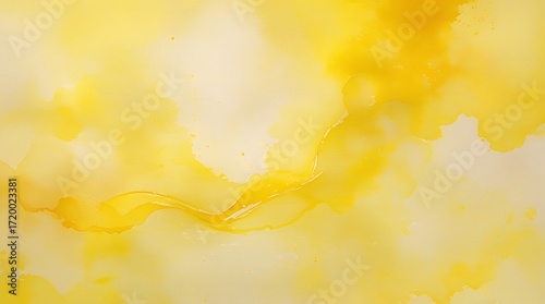 Vibrant yellow watercolor wash texture illustrating artistic creativity and fluid motion in design