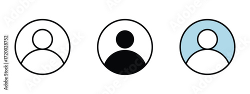Set of pixel perfect colored User icon, 1 Silhouette, 1 Unexpanded, User icon representing a single person profile.
