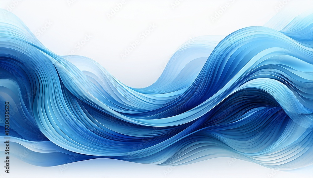 Obraz premium blue abstract wave background with white background ai generative