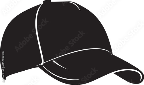 Black baseball cap isolated on white background