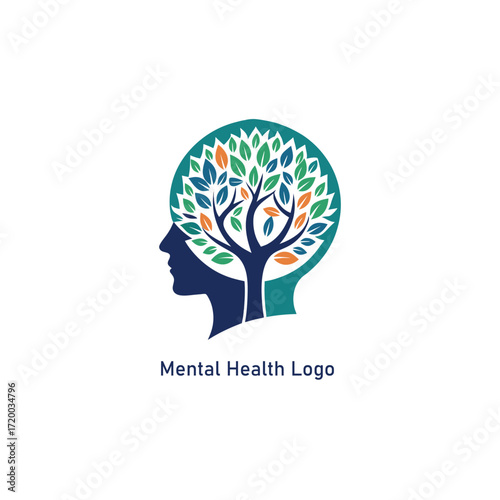 mental health logo design vector 