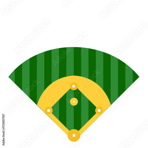 Baseball field aerial view for tactical plays
