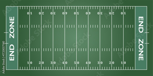 Tactical green board of an American football field