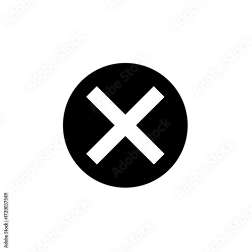 A black circle with a white diagonal line running from the upper right to the lower left.