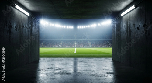 Stadium Tunnel Entrance to Football Field