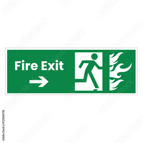 Emergency Fire Exit Sign Directional Guidance