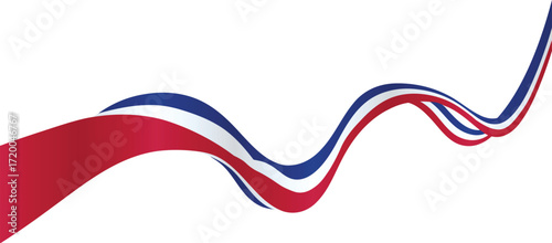 French Tricolor Patriotic Ribbon – Flowing Abstract Vector Banner
Wavy Red, White, and Blue Ribbon—France Flag-Inspired Streamer Design