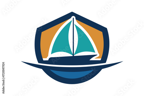 sailing ship vector illustration symbol boat sea sky art design icon ship 