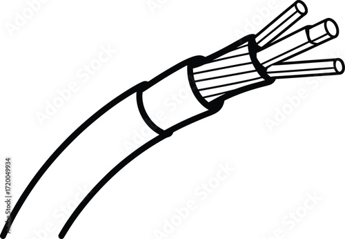 Illustration of exposed electrical wires inside a cable