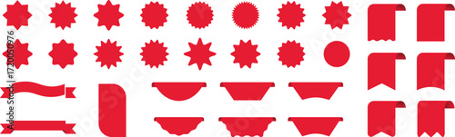 Set of Price tags. Sale tags collection stickers and label, Badge or ribbon isolated on white background. Label tags. Stickers Labels Tags Ribbons vector.