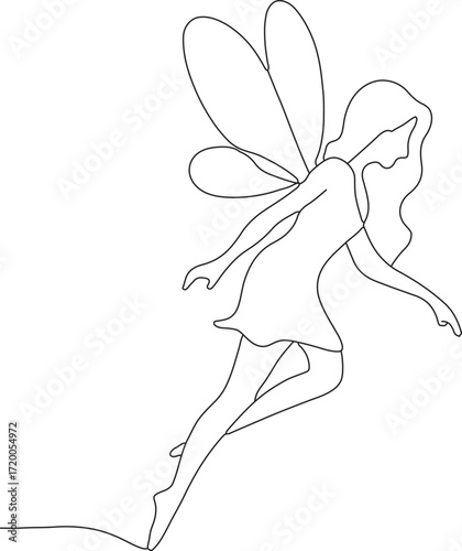 The art of a woman's body in a line drawing silhouette with a flower in her hair is a beautiful sketch of fashion and sensuality