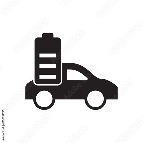 Solid Glyph Electric Vehicle Showing Full Battery Status