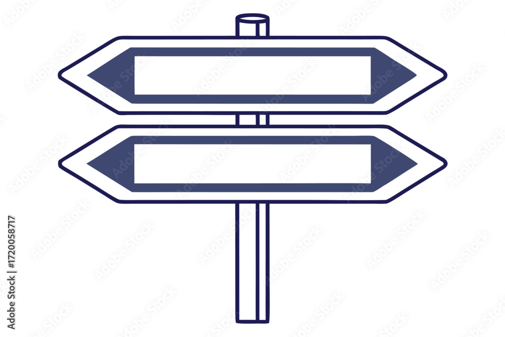 Fototapeta premium Two Blank Arrow Directional Signposts road sign