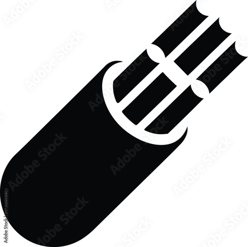 Black and white illustration of electrical wires inside a cable