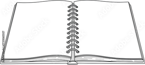 Open blank notebook with spiral binding, ready for your message