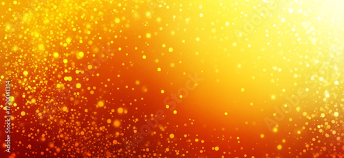 A vibrant gradient from yellow to red with scattered, glowing dots creates a dynamic bokeh effect, evoking feelings of warmth, celebration, and abstract visual delight