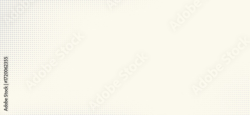 A creamy white backdrop features subtle grey halftone dot patterns cascading from the corners, lending a textured yet minimalist feel to the design, ideal for backgrounds