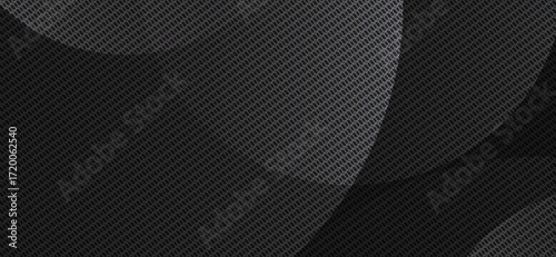 A textured dark gray background features overlapping circular shapes and delicate crisscross patterns creating a sophisticated and modern abstract design element, elegant and versatile