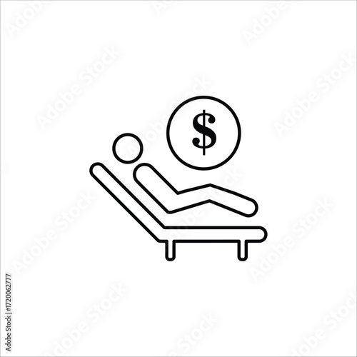 passive income icons. simple line vector illustration