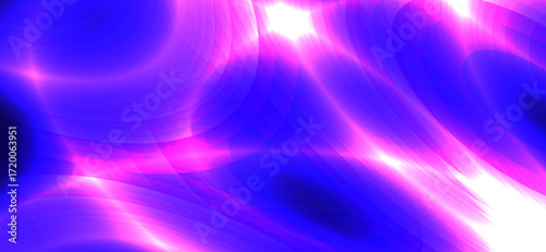 Vivid background features flowing abstract shapes in striking shades of royal blue, pink, and white, creating a dynamic and energetic glowing pattern that catches the eye