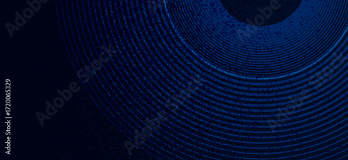An abstract background presents a textured deep blue pattern featuring concentric circular lines that subtly converge towards a dark abyss, creating a serene and modern aesthetic