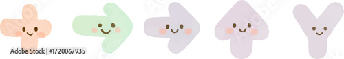 Cute pastel-colored cartoon characters in various shapes.
