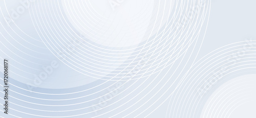 Subtle light blue background featuring overlapping circular shapes and delicate white lines creates a modern, clean, and calming abstract design, ideal for versatile use