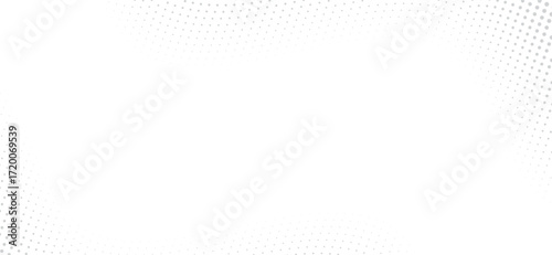 Minimalist white background features a soft gray halftone pattern creating a subtle gradient effect, perfect for adding texture and depth to various design projects elegantly