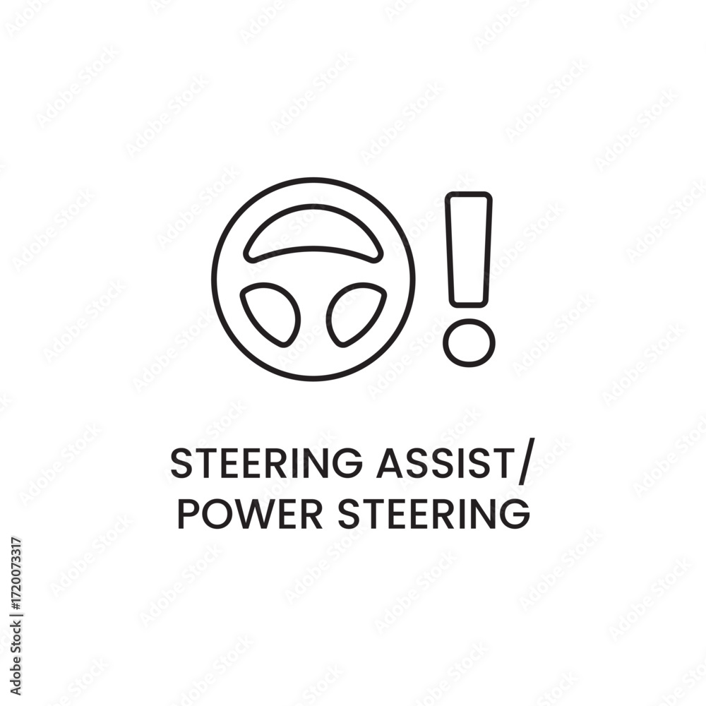 Obraz premium Steering Assist and Power Steering Warning Symbol
