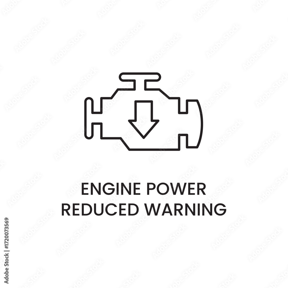 Obraz premium Reduced Engine Power Car Warning Symbol