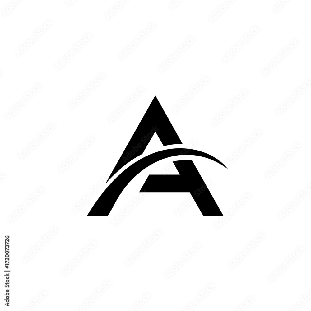 Fototapeta premium Abstract letter A logo design with dynamic swoosh element for modern branding and corporate identity vector illustration